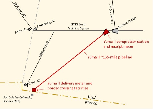 Planea Kinder Morgan ampliar suministro de gas natural al noroeste de México a través de una temporada abierta. Proyecto Yuma II. Foto: Cortesía